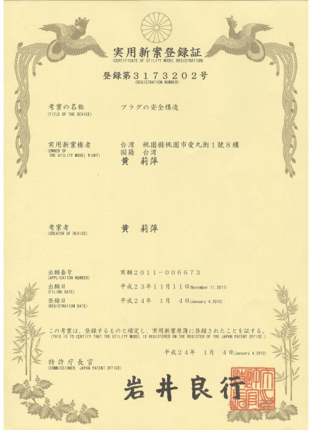 Zárható patch zsinór JAPAN Patent