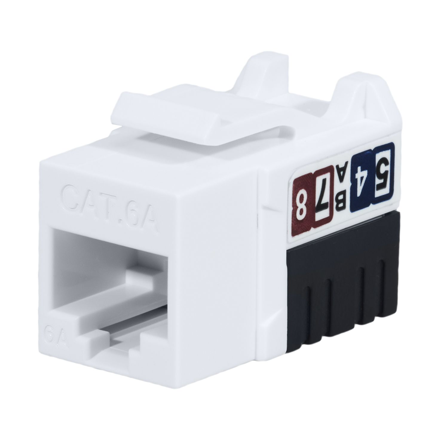 Cat 6A UTP 90° 110 Punch Down RJ45 Keystone Jack White Color Supplier EXW