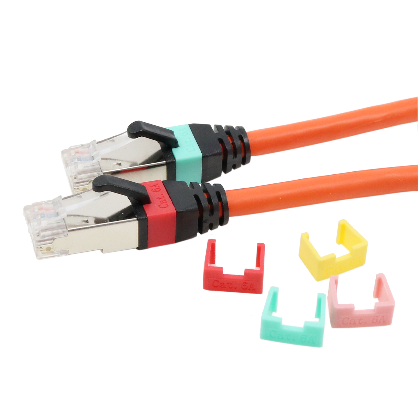Cat. 6A S/FTP 26 AWG 10G Patch Cable With Changeable ColorCoding Clips