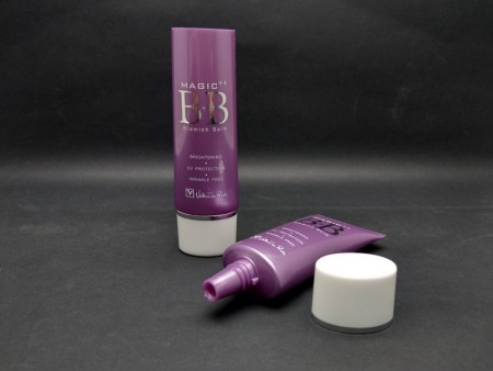 Cosmetic Oval Screw Cap Plastic Tube for Makeup Primer - Oval cosmetic tube with screw cap for BB cream