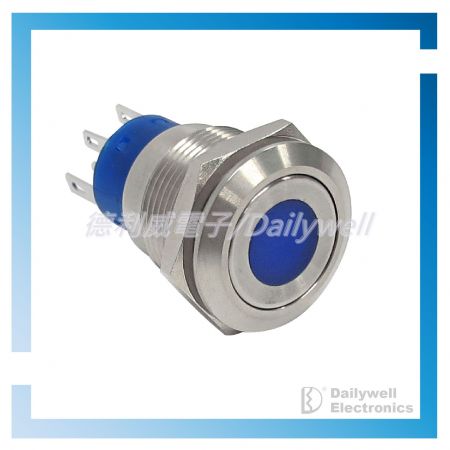 19mm Metal switch with blue LED - MPB19 series