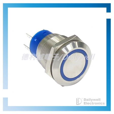 Interruptores tipo botão de pressão antivandálico de 19 mm - Interruptores tipo botão de pressão antivandálico de 19 mm