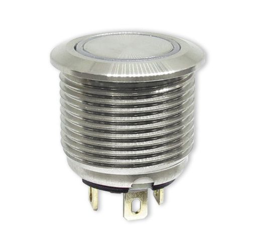 Low current metal pushbutton switch