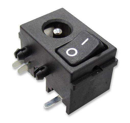 Conector de alimentación de CC con interruptor basculante