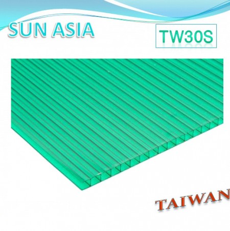 Twin Wall Polycarbonate Sheet (Green)