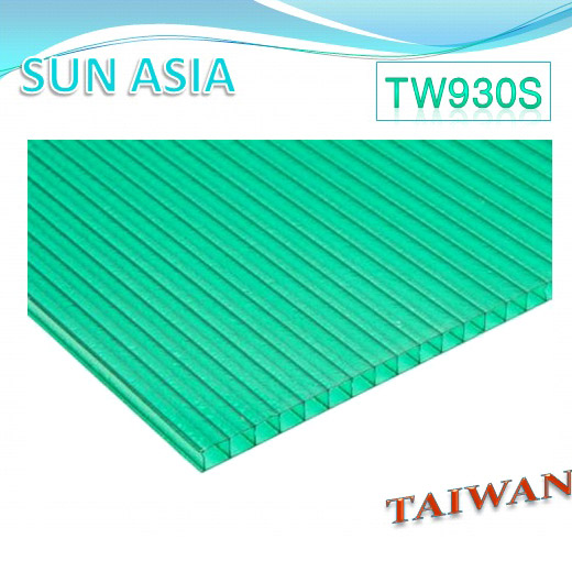 Frosted Twin Wall Polycarbonate Sheet (Green) Frosted Multiwall