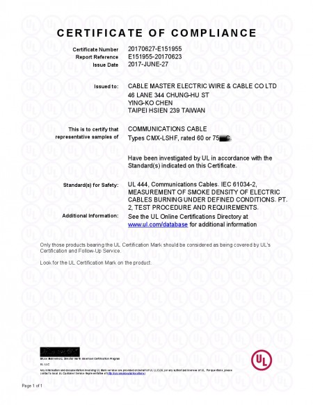 E151955-4.1 Certificate of Compliance