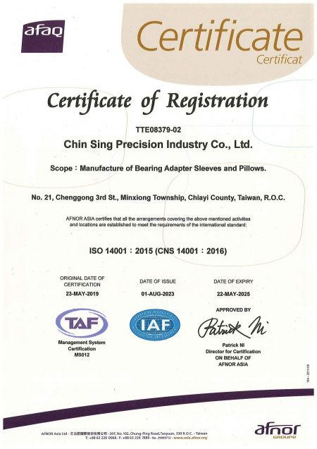 ISO-9001:2015, ISO-14001:2015, RoHS and Taiwan Excellence certified.