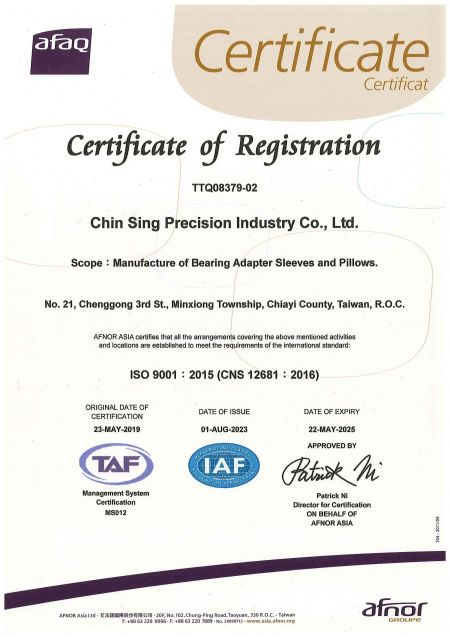 ISO-9001:2015, ISO-14001:2015, RoHS and Taiwan Excellence certified.
