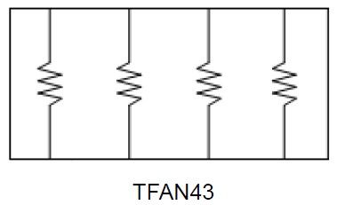 等效电路图 - 薄膜阵列片式电阻器（TFAN 系列）