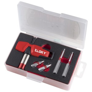 国旗柄单支组Sloky扭力起子 - TSD-03. Single Set of Sloky torque screwdriver with bits of Hex, Torx and Torx Plus for different Nm torque adapters