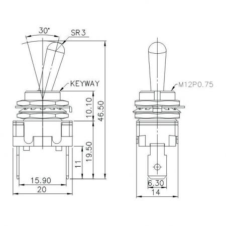 T-1331P (Quick Terminal) Product Dimensions